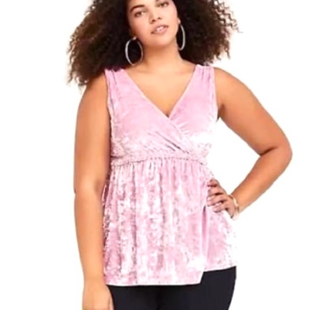 Pink Velvet Sleeveless Top